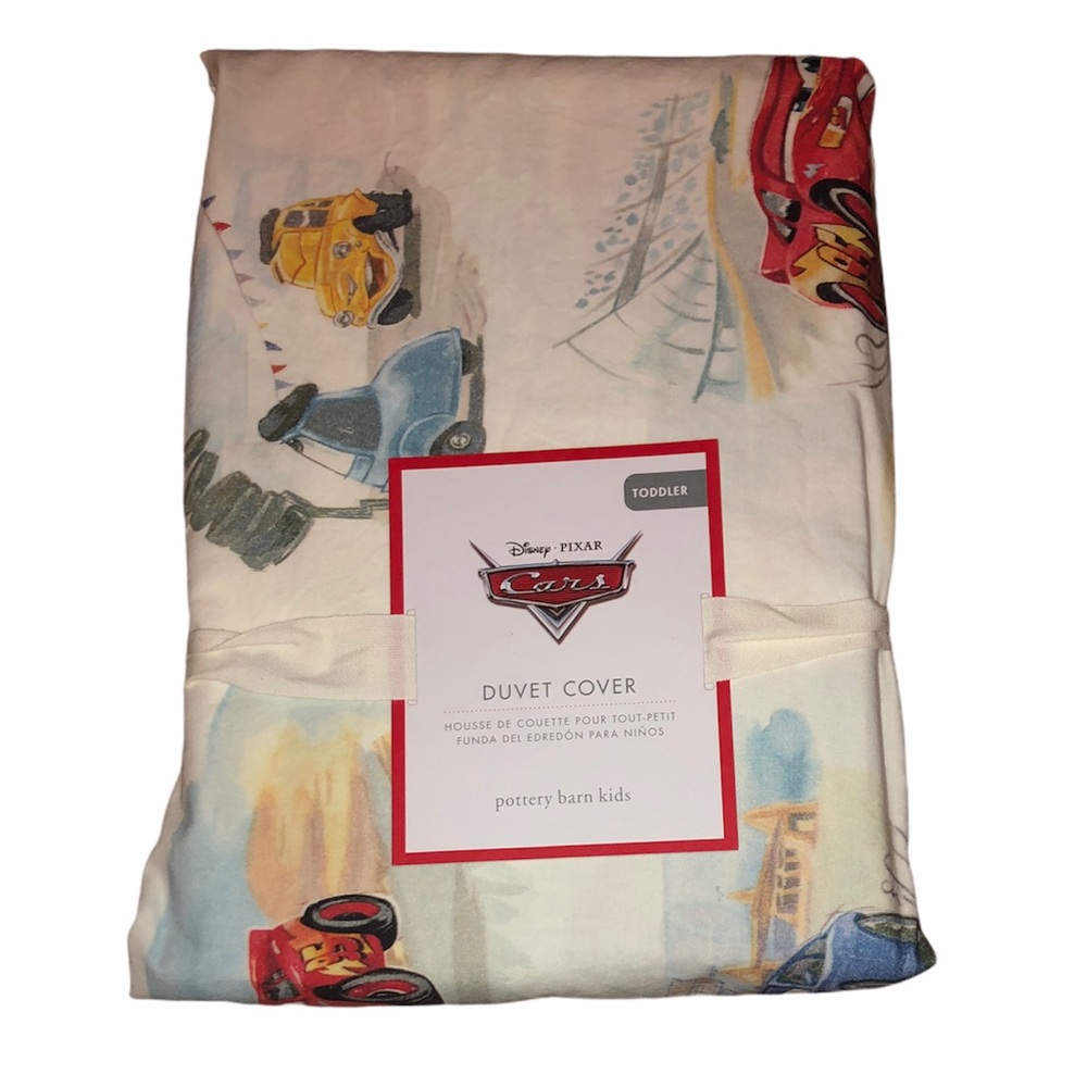 Pottery Barn Kids Disney CARS Organic Duvet Cover with sheet set